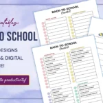 Free printable back-to-school checklist templates with colorful multiple designs